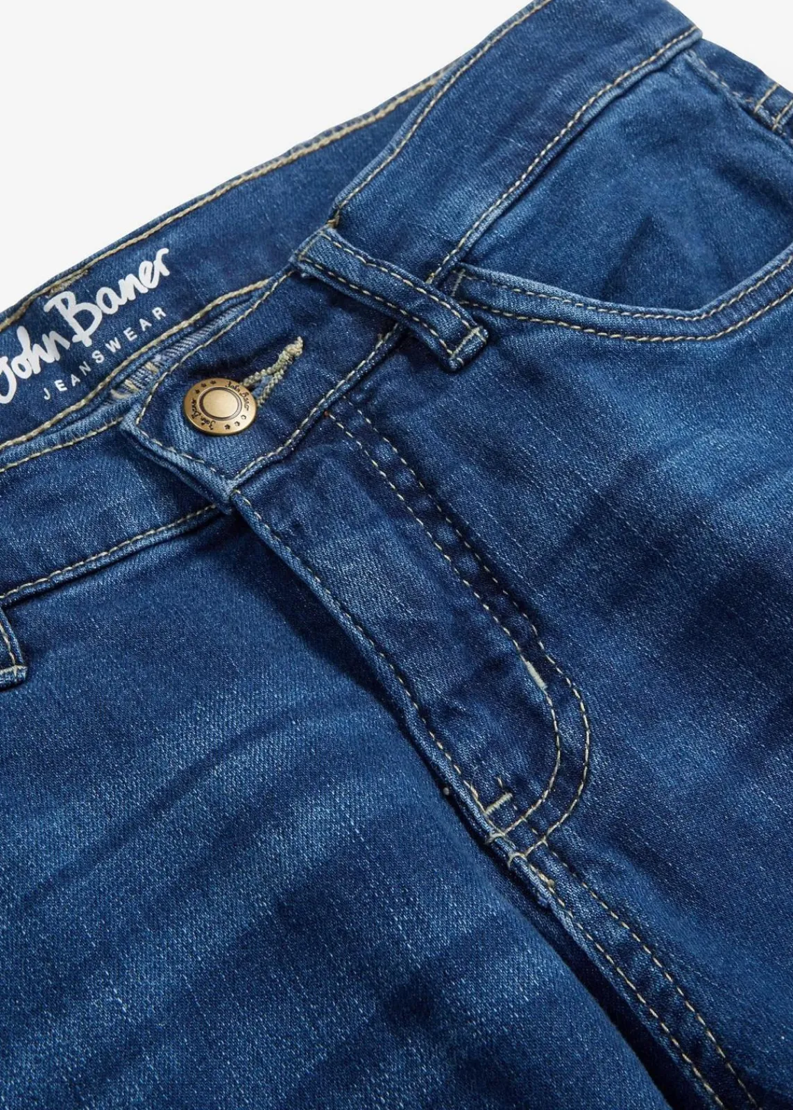 bonprix Bekleidung·Shirts & Tops|Jeans^7/8-Jeans, Komfort-Stretch blau used