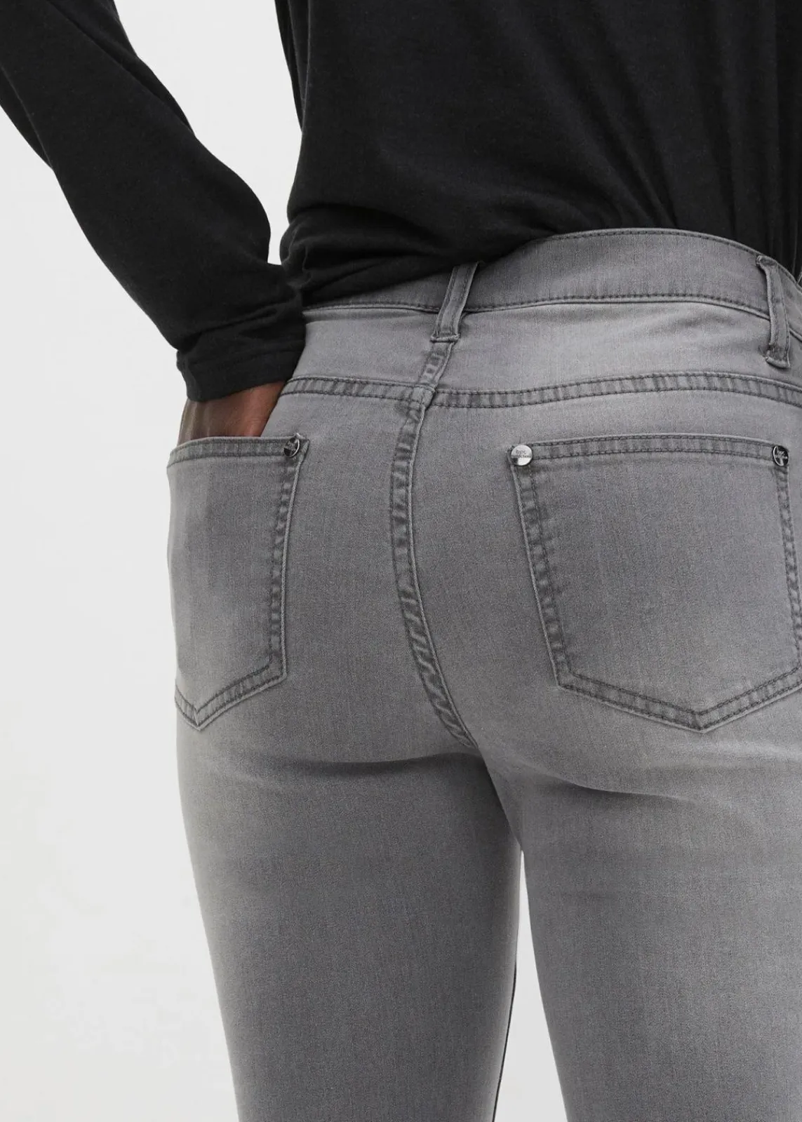 bonprix Jeans|Kurzgrößen^Jeans mit Bequembund grey denim