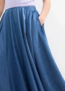 bonprix Röcke^Jeans Rock, High Waist, Bequembund blau denim