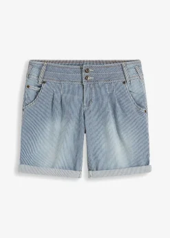 bonprix Shorts|Jeans^Jeans-Bermuda Low Waist blau gestreift