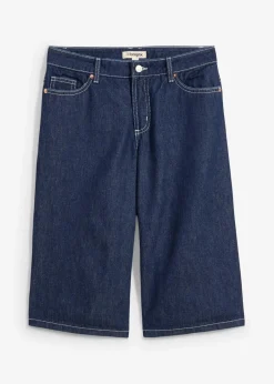 bonprix Jeans|Shorts^Jeans-Bermuda Mid Waist, Low Stretch tiefblau denim ungewaschen