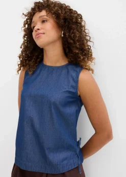 bonprix Shirts & Tops|Blusen & Tuniken^Jeans-Blusentop aus Bio-Baumwolle blau denim