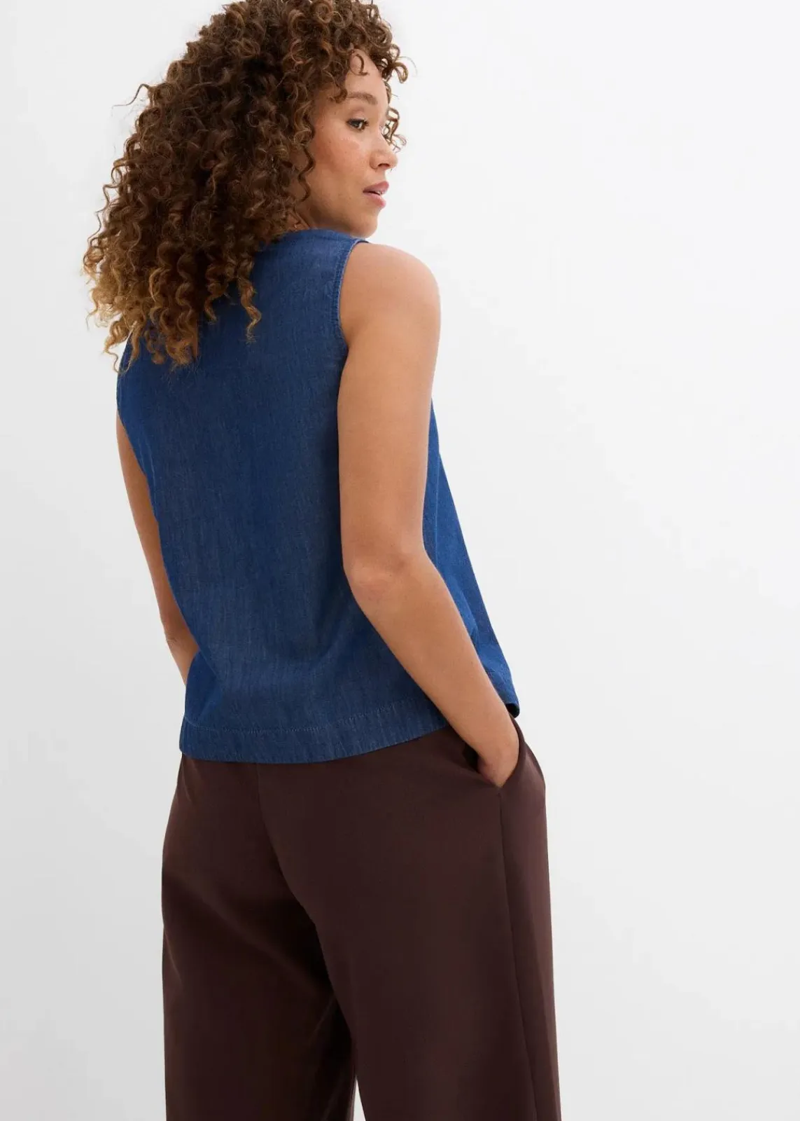 bonprix Shirts & Tops|Blusen & Tuniken^Jeans-Blusentop aus Bio-Baumwolle blau denim