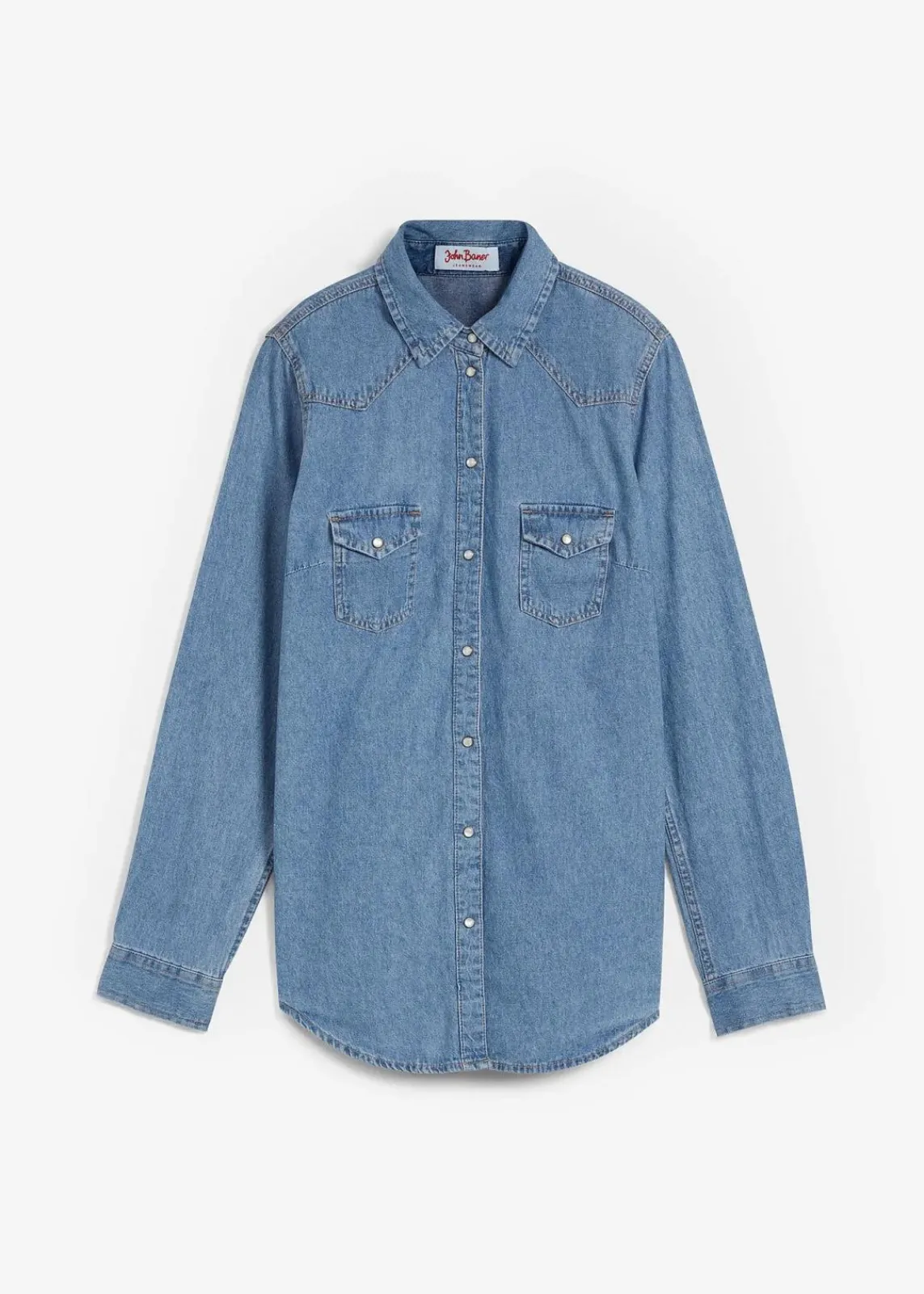 bonprix Bekleidung·Jacken & Mäntel|Blusen & Tuniken^Jeanshemd hellblau