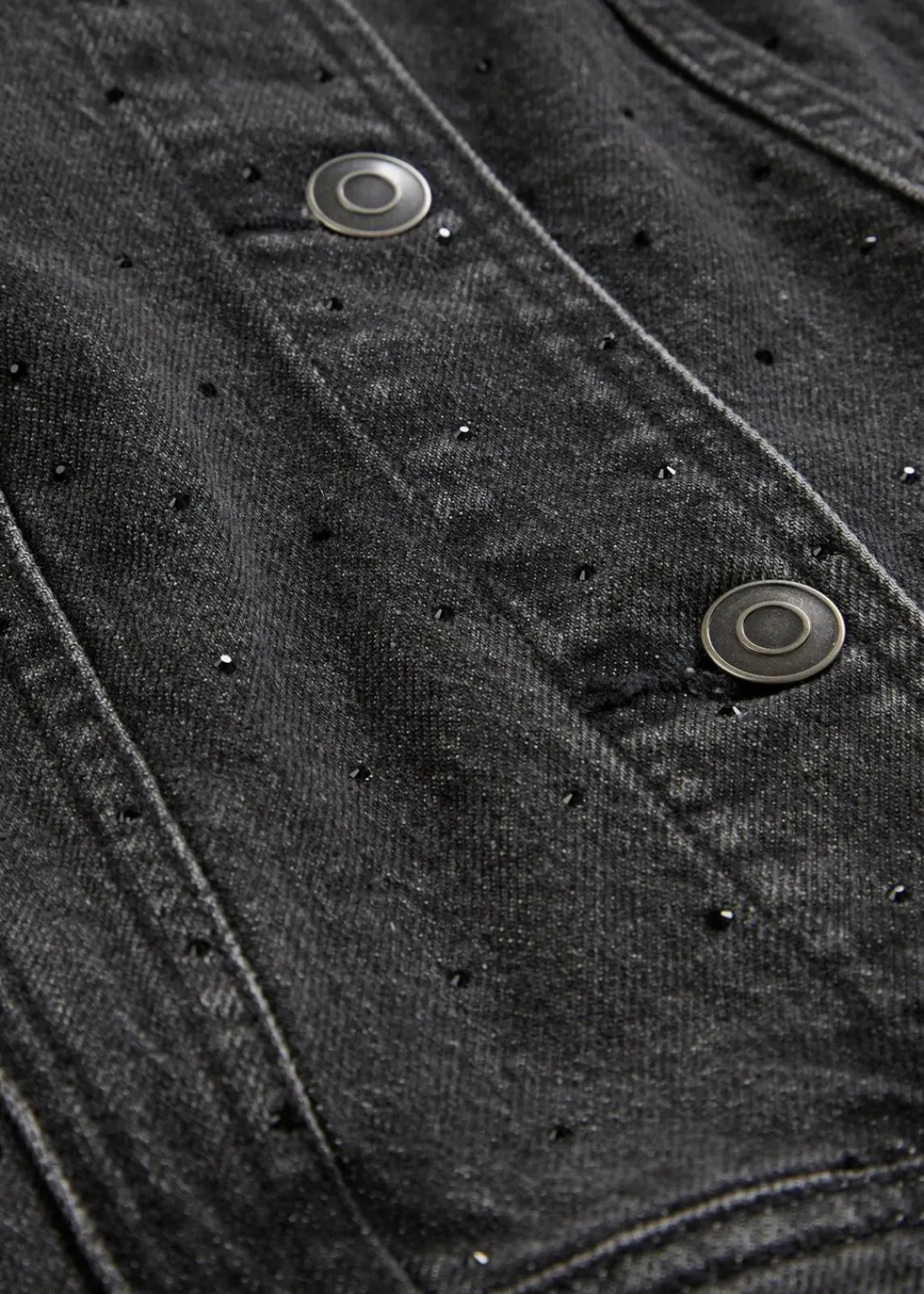 bonprix Bekleidung·Hosen|Jacken & Mäntel^Jeansjacke mit Strass dunkelgrau denim