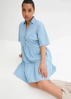 bonprix Kleider|Bekleidung·Pullover & Strickjacken^Jeanskleid eisblau denim used