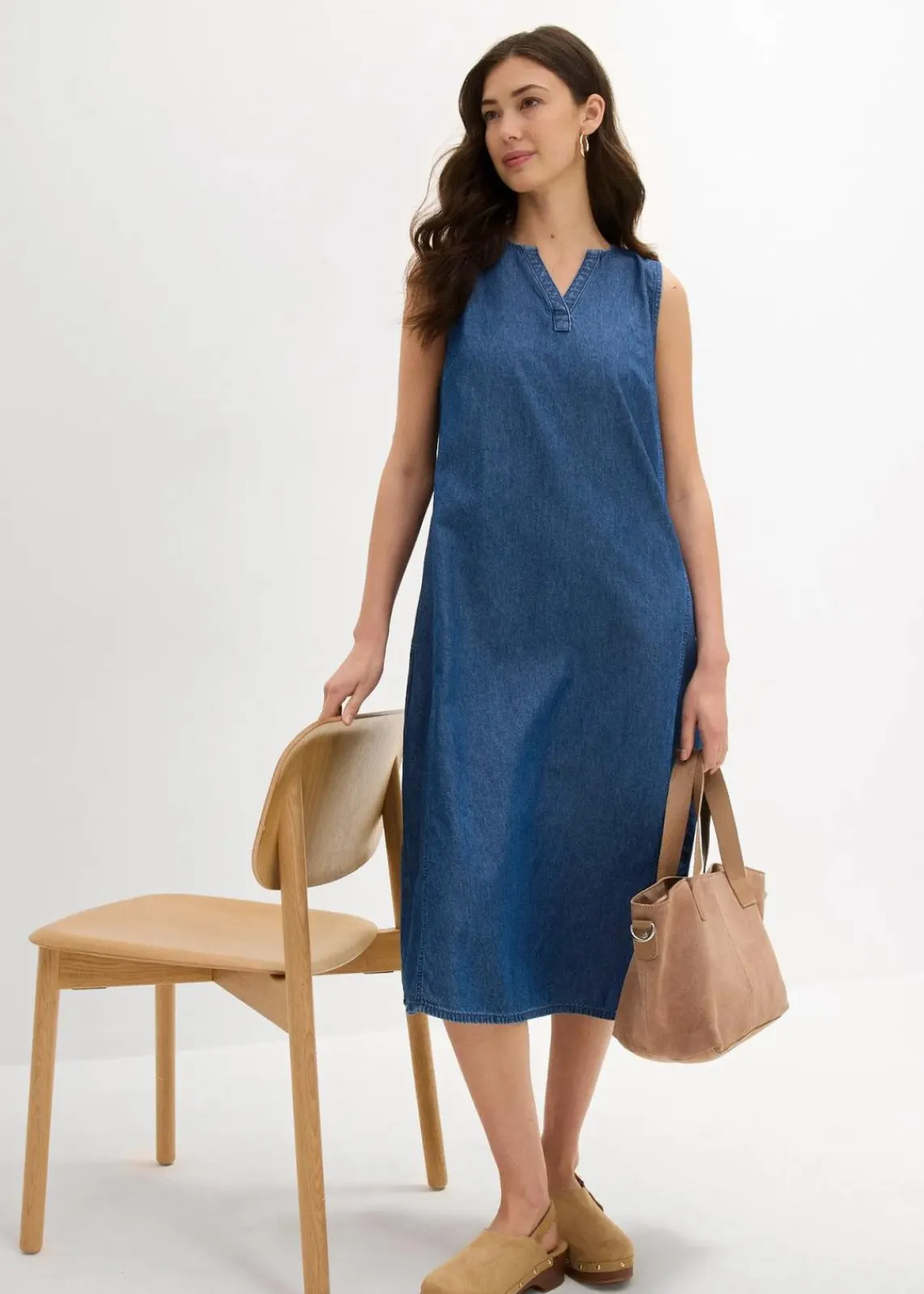 bonprix Kleider^Jeanskleid blau denim used