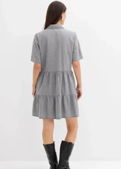 bonprix Bekleidung·Pullover & Strickjacken|Kleider^Jeanskleid hellgrau denim used