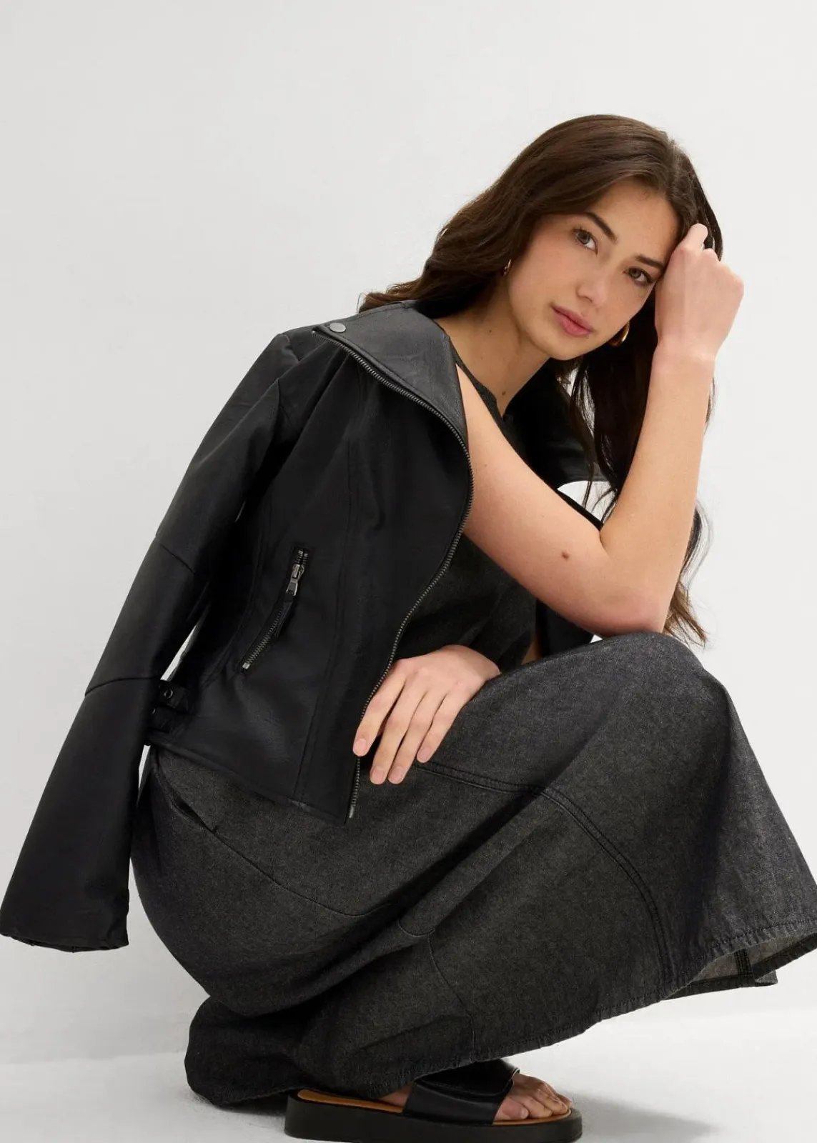 bonprix Kleider^Jeanskleid schwarz denim
