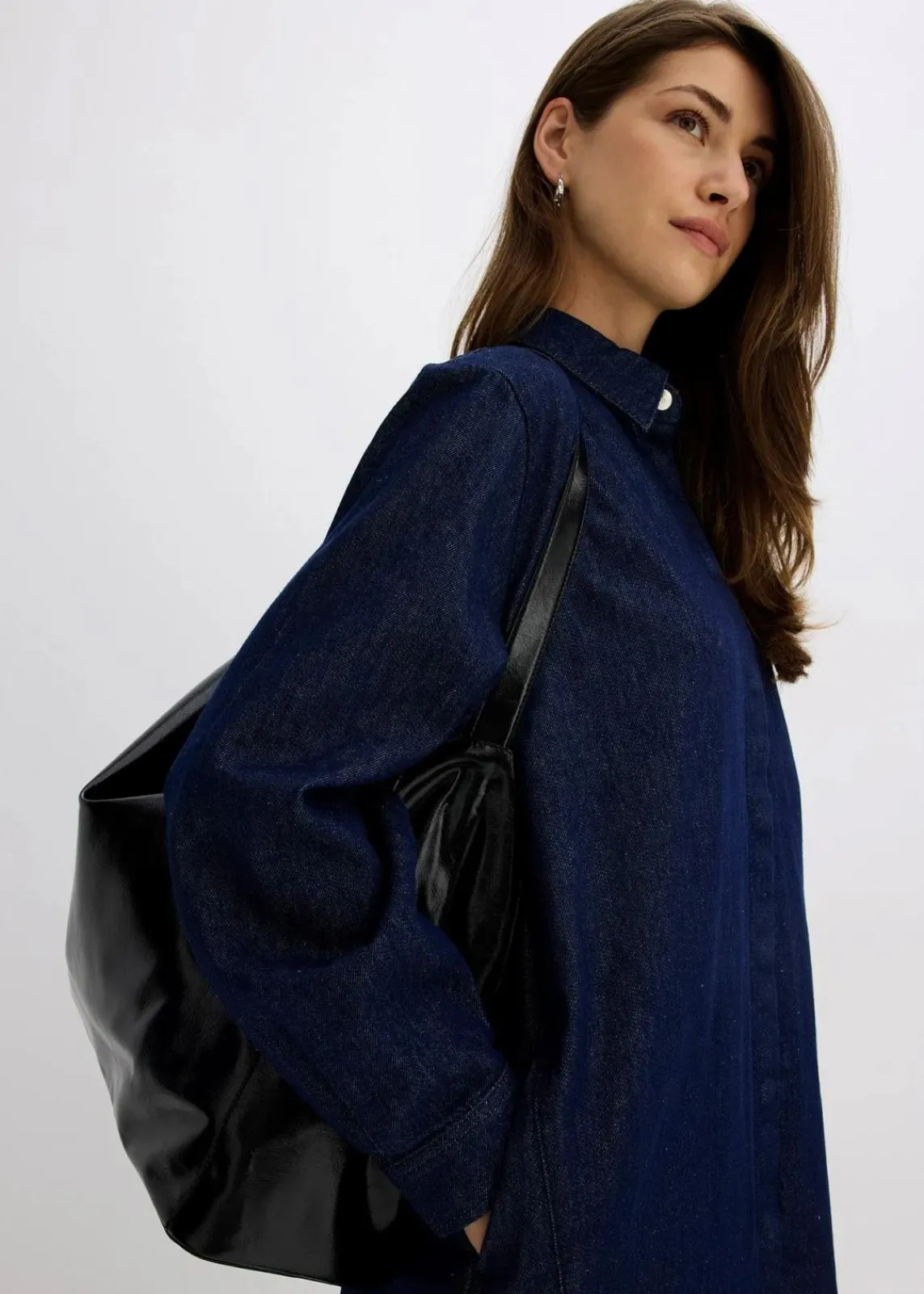bonprix Bekleidung·Pullover & Strickjacken|Kleider^Jeanskleid tiefblau denim ungewaschen