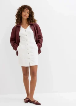 bonprix Kleider|Bekleidung·Pullover & Strickjacken^Jeanskleid weiß denim