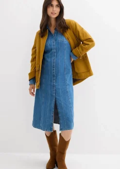 bonprix Kleider|Bekleidung·Pullover & Strickjacken^Jeanskleid blau denim