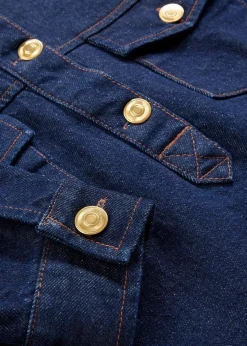 bonprix Bekleidung·Pullover & Strickjacken|Kleider^Jeanskleid tiefblau denim ungewaschen