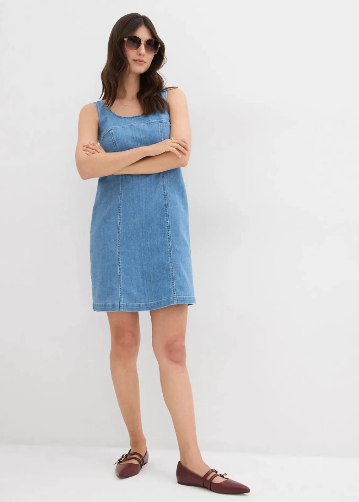 bonprix Nachhaltigere Materialien|Kleider^Jeanskleid aus Bio-Baumwolle mit Stretch eisblau denim