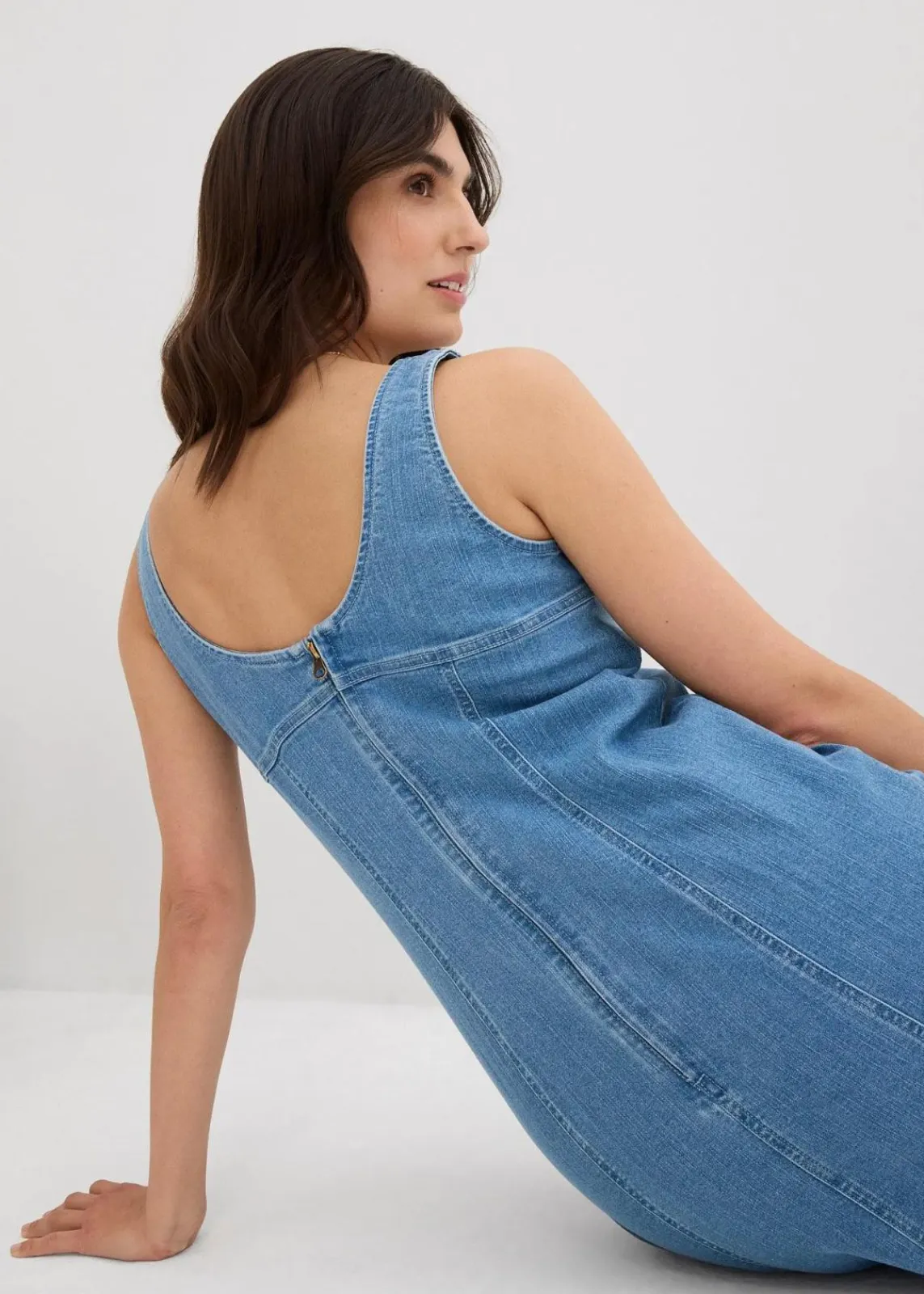 bonprix Nachhaltigere Materialien|Kleider^Jeanskleid aus Bio-Baumwolle mit Stretch eisblau denim