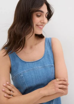 bonprix Nachhaltigere Materialien|Kleider^Jeanskleid aus Bio-Baumwolle mit Stretch eisblau denim