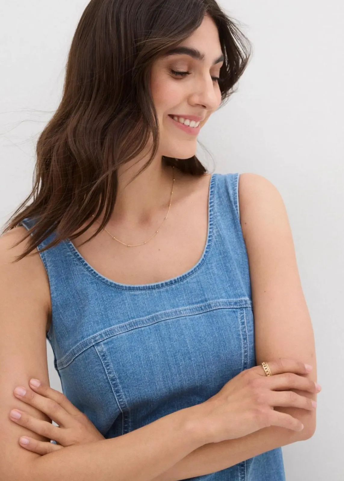 bonprix Nachhaltigere Materialien|Kleider^Jeanskleid aus Bio-Baumwolle mit Stretch eisblau denim