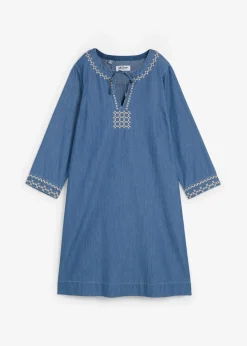 bonprix Kleider^Jeanskleid mit Stickerei hellblau denim