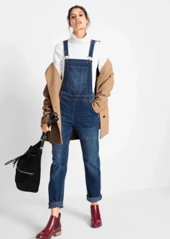 bonprix Bekleidung·Shirts & Tops|Jeans^Jeans-Latzhose im Boyfriend Fit blau denim