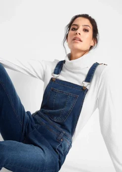 bonprix Bekleidung·Shirts & Tops|Jeans^Jeans-Latzhose im Boyfriend Fit blau denim
