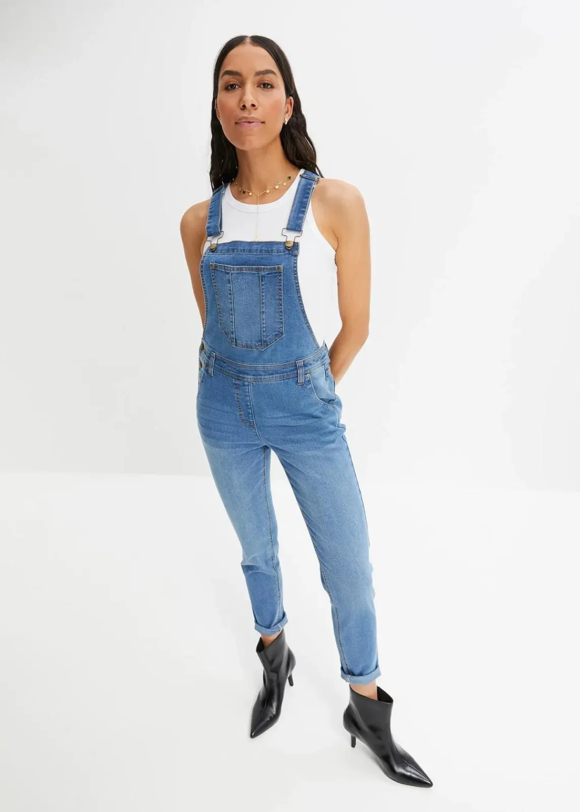 bonprix Jeans|Bekleidung·Shirts & Tops^Jeans-Latzhose im Boyfriend Fit hellblau denim