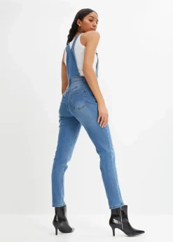 bonprix Jeans|Bekleidung·Shirts & Tops^Jeans-Latzhose im Boyfriend Fit hellblau denim