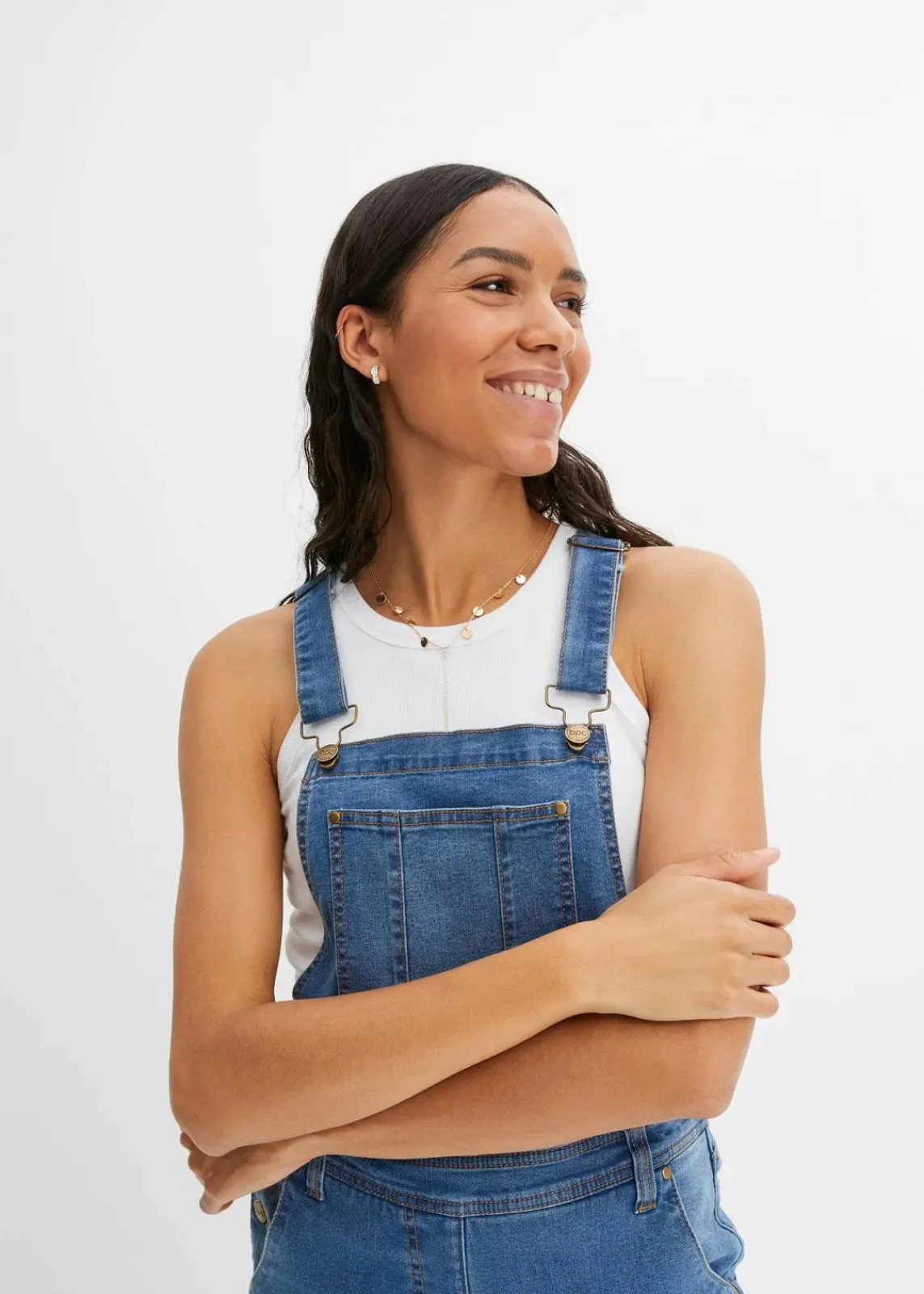 bonprix Jeans|Bekleidung·Shirts & Tops^Jeans-Latzhose im Boyfriend Fit hellblau denim