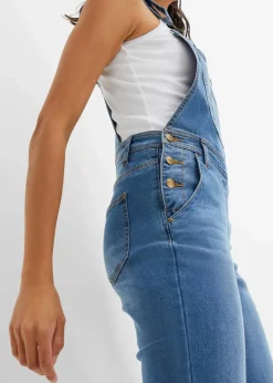 bonprix Jeans|Bekleidung·Shirts & Tops^Jeans-Latzhose im Boyfriend Fit hellblau denim