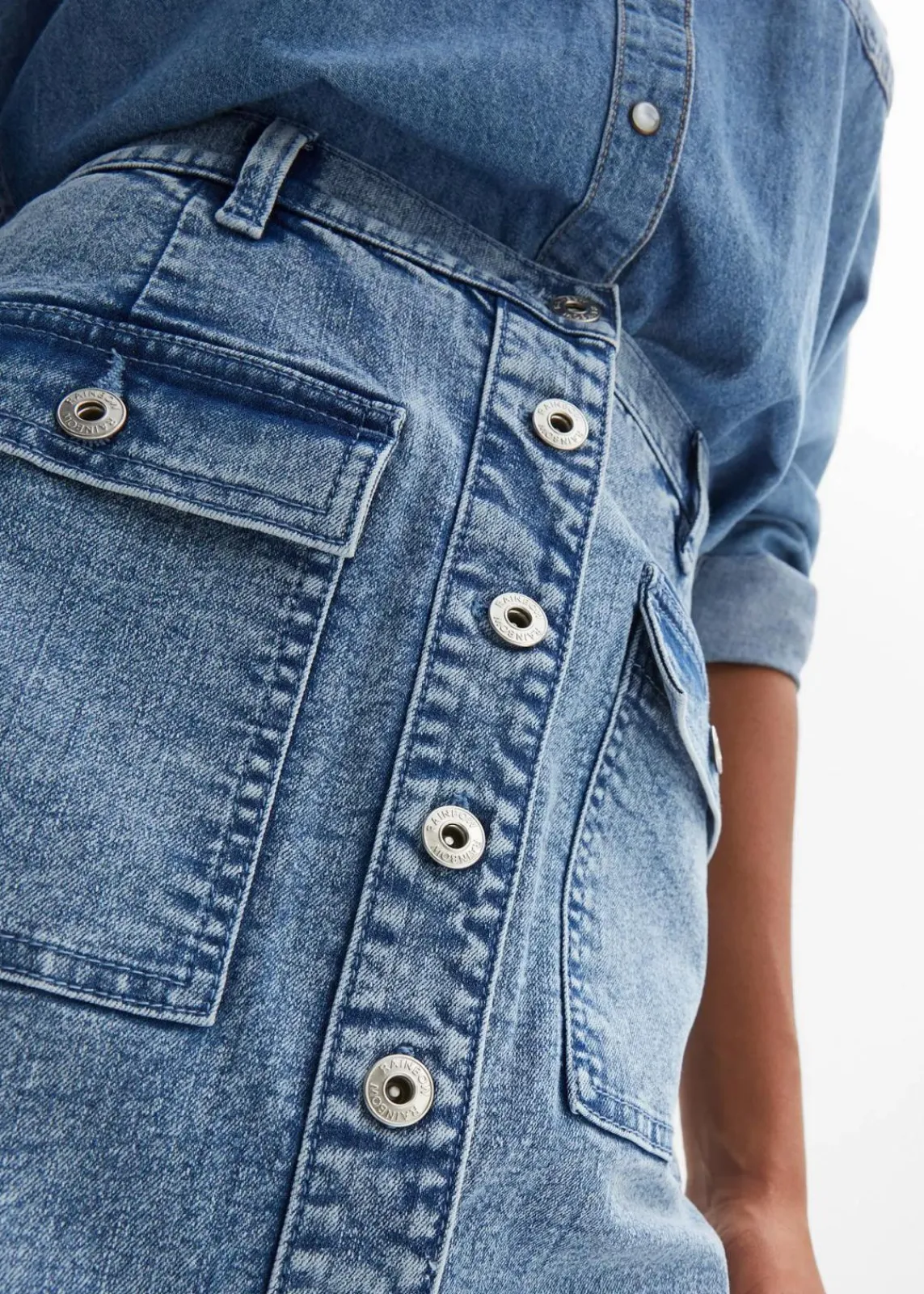 bonprix Bekleidung·Sportbekleidung|Röcke^Jeansrock hellblau denim