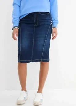 bonprix Bekleidung·Sportbekleidung|Röcke^Jeansrock High Waist, Bequembund nachtblau denim
