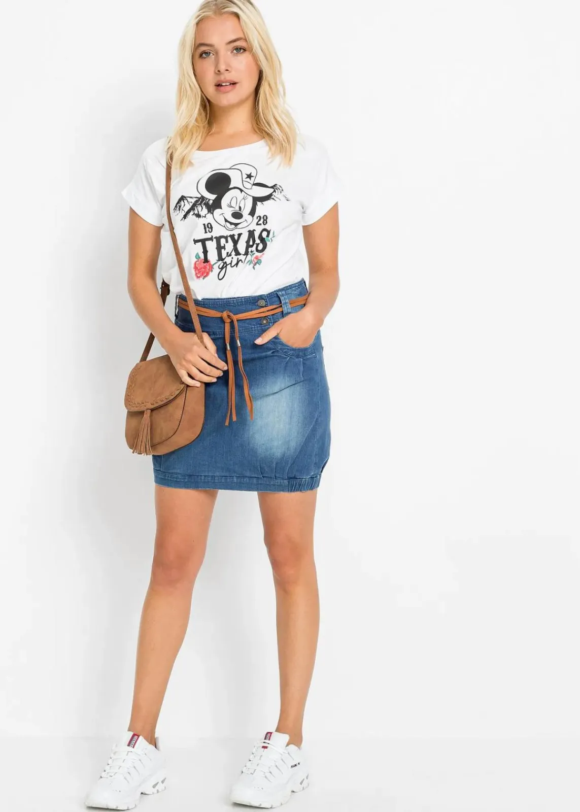 bonprix Röcke^Jeansrock Mid Waist blau denim