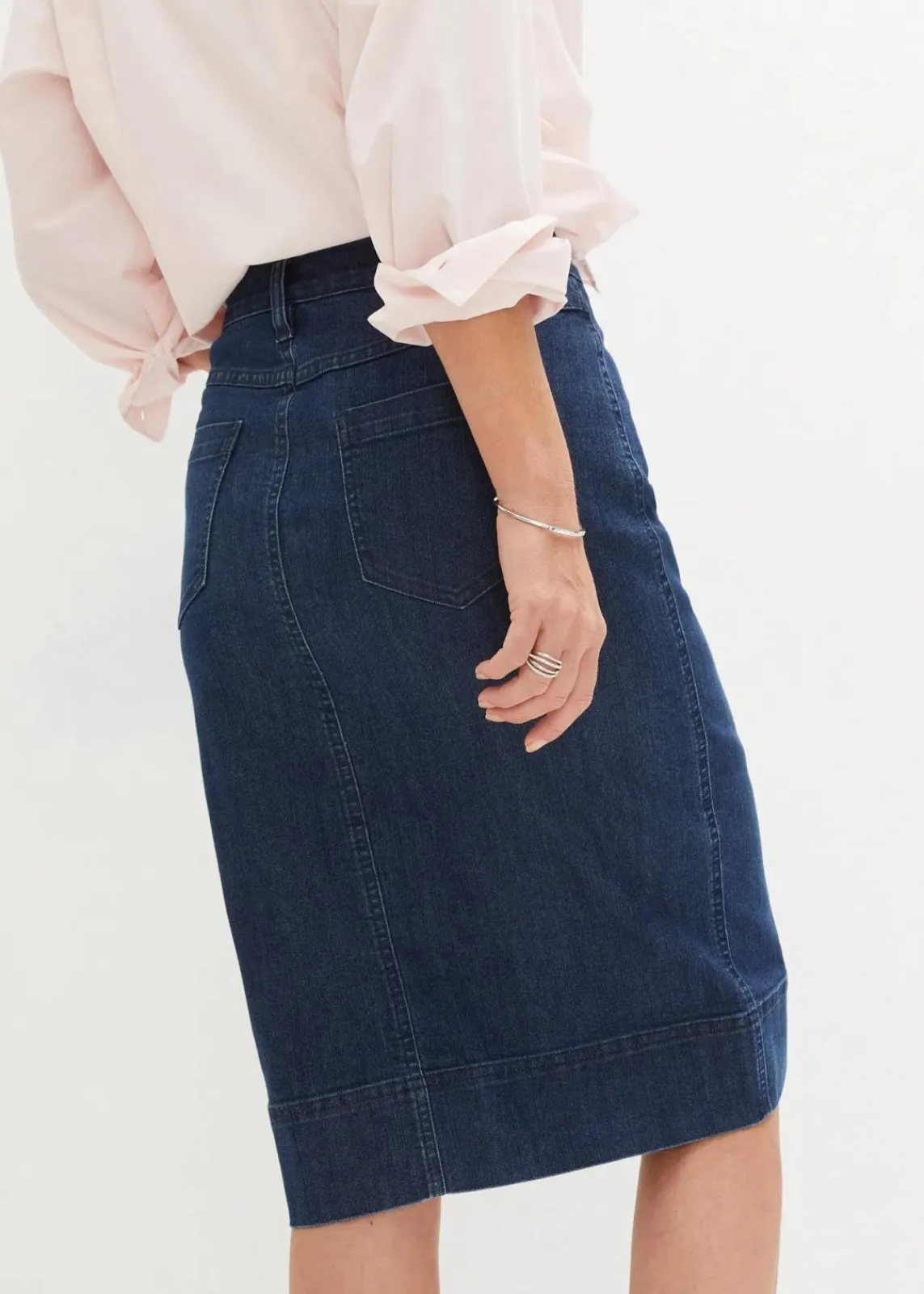 bonprix Bekleidung·Sportbekleidung|Röcke^Jeansrock Mid Waist, Stretch dunkelblau denim