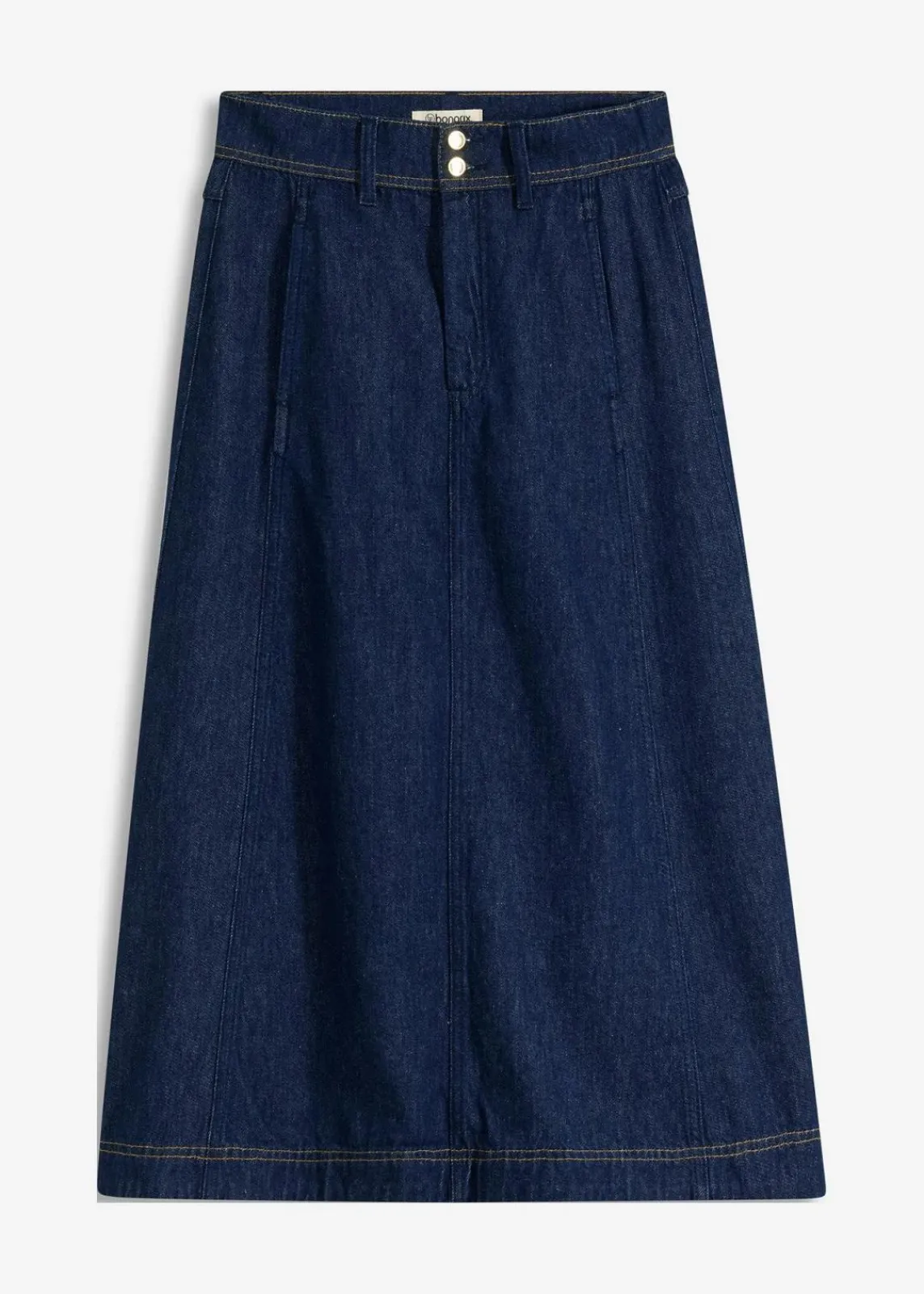bonprix Bekleidung·Sportbekleidung|Röcke^Jeansrock Midilänge tiefblau denim ungewaschen