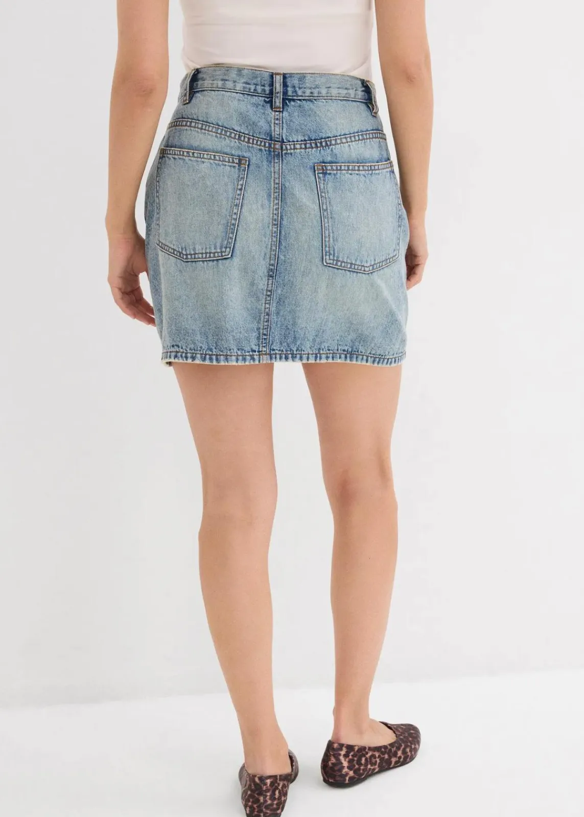 bonprix Bekleidung·Sportbekleidung|Röcke^Jeansrock mit asymmetrischem Bund blau denim used