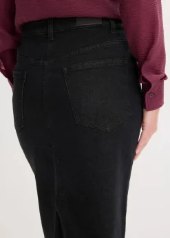 bonprix Bekleidung·Sportbekleidung|Röcke^Jeansrock mit Strassapplikation schwarz denim