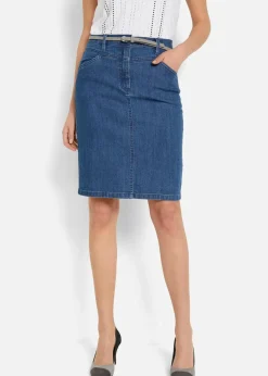 bonprix Bekleidung·Sportbekleidung|Röcke^Jeansrock, Stretch blau denim