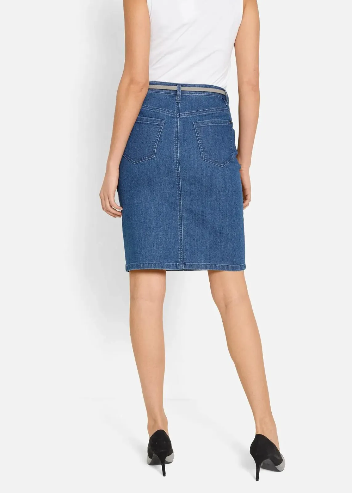 bonprix Bekleidung·Sportbekleidung|Röcke^Jeansrock, Stretch blau denim