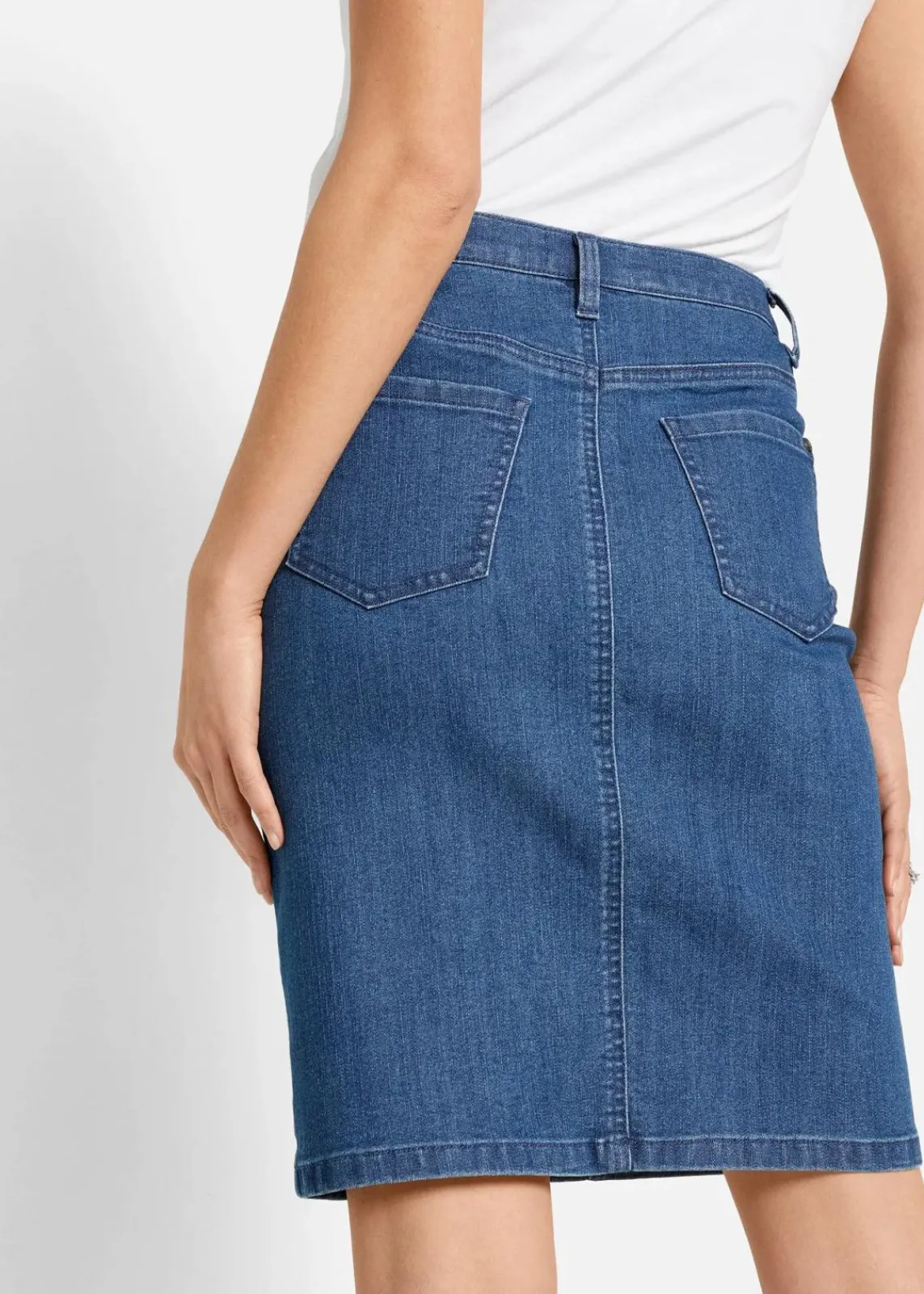 bonprix Bekleidung·Sportbekleidung|Röcke^Jeansrock, Stretch blau denim