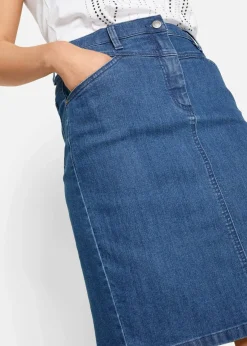 bonprix Bekleidung·Sportbekleidung|Röcke^Jeansrock, Stretch blau denim