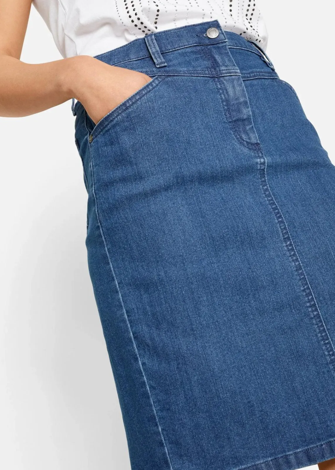 bonprix Bekleidung·Sportbekleidung|Röcke^Jeansrock, Stretch blau denim
