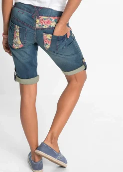 bonprix Shorts|Jeans^Jeans-Shorts blau denim geblümt
