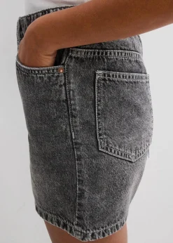 bonprix Jeans|Shorts^Jeans-Shorts High Waist, Low Stretch schwarz denim used