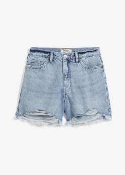 bonprix Jeans|Shorts^Jeans-Shorts High Waist, Low Stretch eisblau denim used