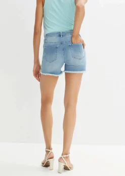 bonprix Bekleidung·Outdoorbekleidung|Bekleidung·Shirts & Tops^Jeans-Shorts Mid Waist hellblau denim