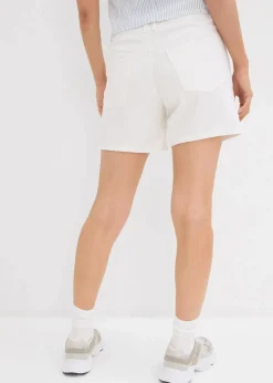 bonprix Bekleidung·Outdoorbekleidung|Bekleidung·Shirts & Tops^Jeans-Shorts Mid Waist weiß