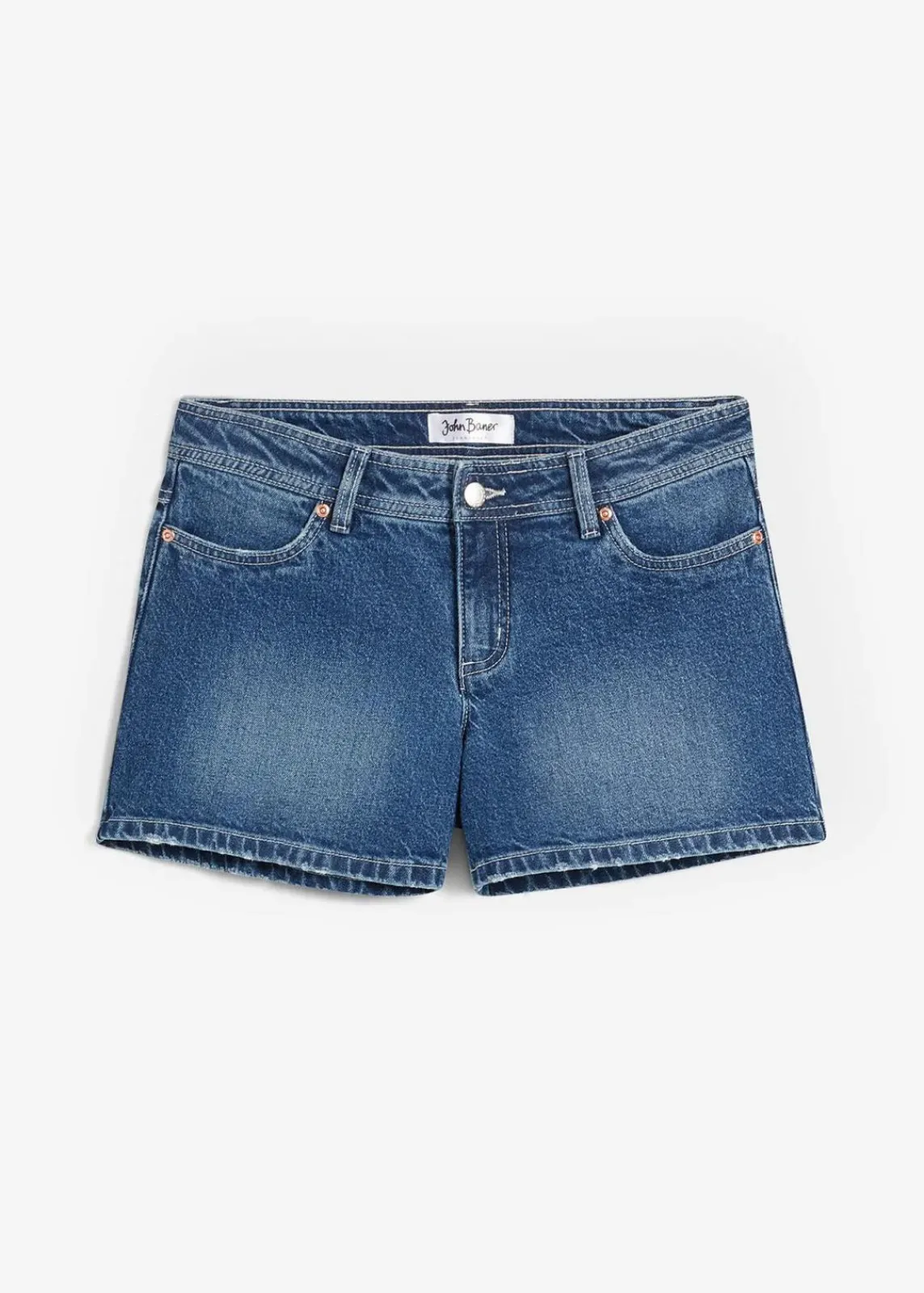 bonprix Jeans|Shorts^Jeansshorts, Mid Waist blau denim used