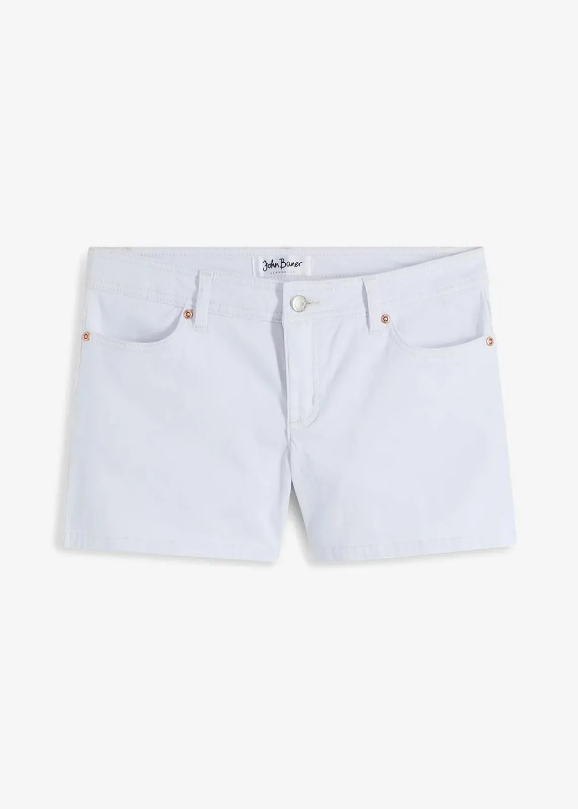 bonprix Jeans|Shorts^Jeansshorts, Mid Waist weiß twill used