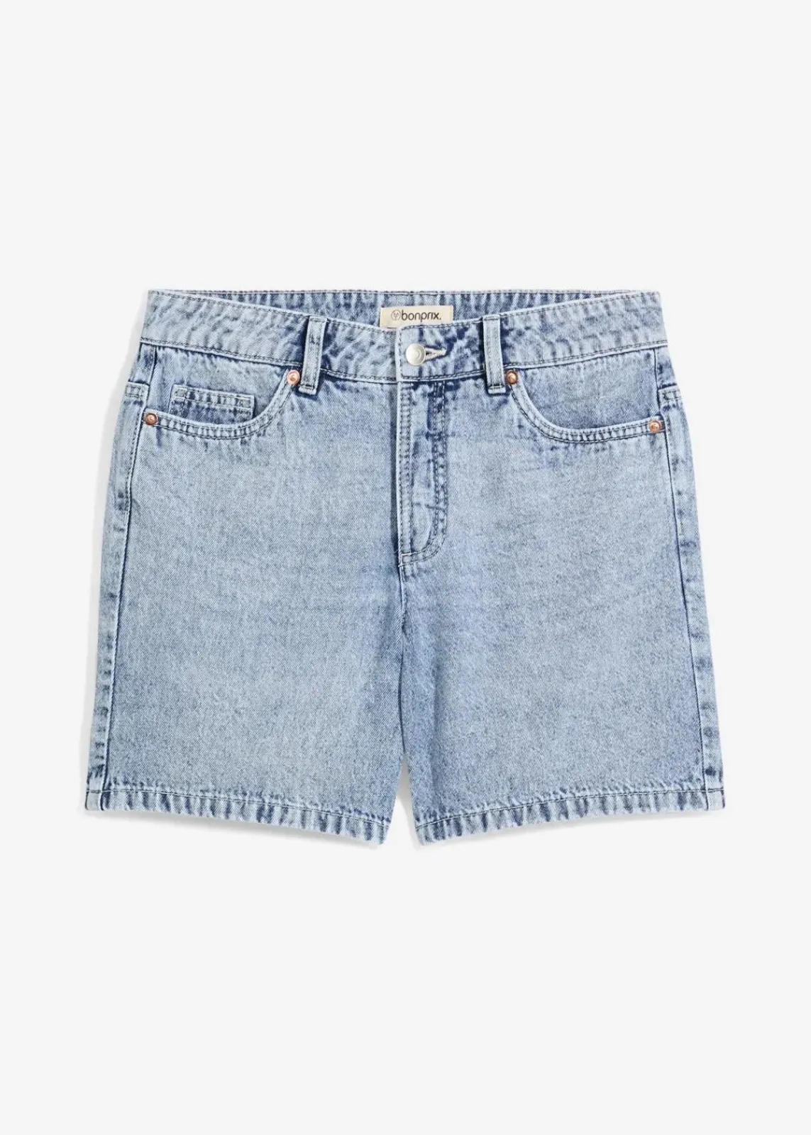 bonprix Jeans|Shorts^Jeans-Shorts Mid Waist eisblau denim used