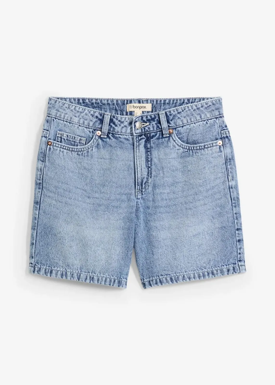 bonprix Jeans|Shorts^Jeans-Shorts Mid Waist blau denim used