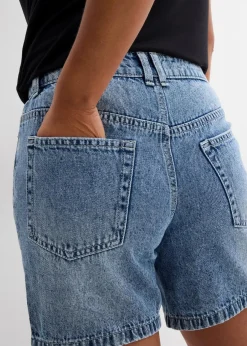 bonprix Jeans|Shorts^Jeans-Shorts Mid Waist blau denim used